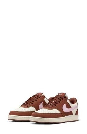 Nike Court Vision Low Sneaker in Pearl/Pink Foam/Brown at Nordstrom Rack, Size 10.5