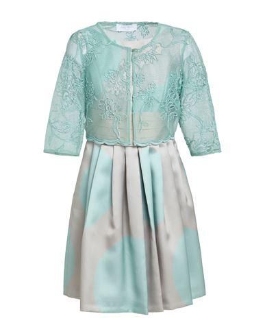 green emerald velvet dress Carla Ruiz Multi-Tonal Green Dress With Puff Sleeve Detail- 50634 main image 0