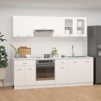 vidaXL Vidaxl - Conjunto De Armarios De Cocina De 8 Piezas lyon De Madera De Ingenier&iacute;a Blanca