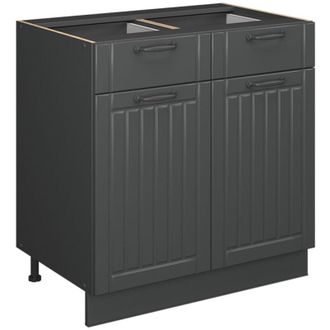 Vicco Mueble Bajo De Cocina Fame-line, Gris Oscuro, 80 Cm Sin Encimera, Vicco