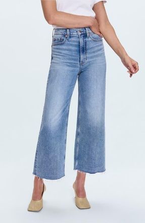 Pistola Denim Lana Raw Hem Ankle Wide Leg Jeans in Bistro at Nordstrom, Size 24