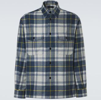 Dunhill Plaid cashmere overshirt