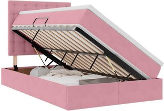 vidaXL Storage Bed with Mattress with Storage Pink 120 x 200 cm Velvet vidaXL