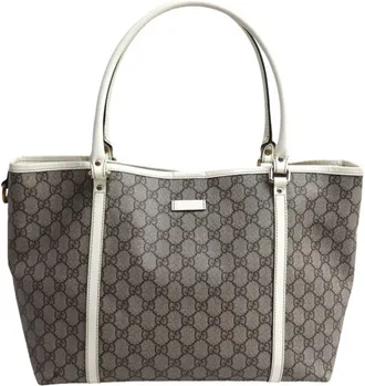 Gucci Beige White Gg Supreme Tote Bag (Pre-Owned)