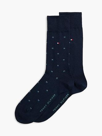 Tommy Hilfiger 2-Pack Micro Pattern Flag Embroidery Socks