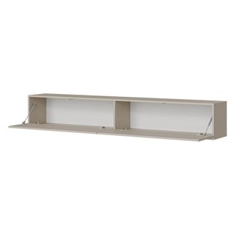 Dmora Mueble Tv Mocogno, Un Estante, 2 Puertas, Un Compartimento, 200x32x32h Cm Beige