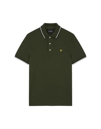 Lyle & Scott Mens Lyle & Scott Tipped Olive Polo Shirt - Black - Size: 42