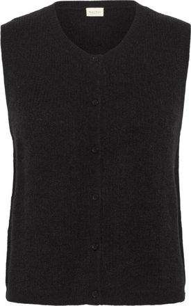 Part Two Zwarte Gebreide Vest met V-Hals - Dames - Vesten - Zwart - XS - Truien & Vesten