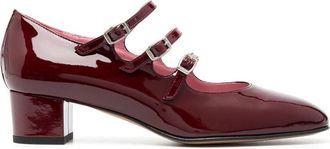 Carel Kina 45mm square-toe pumps - women - Leather/Leather/Leather - 37.5 - Red