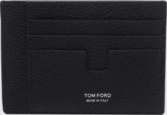 Tom Ford Portacarte piatto in pelle di vitello con sette slot e logo laminato