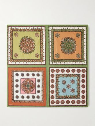 Alemais Foulard In Twill Di Seta Stampato - Verde