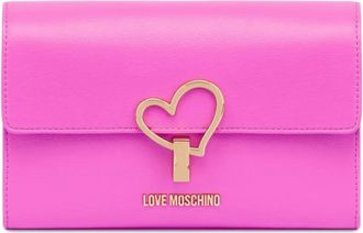 Love Moschino Borsa a spalla con dettaglio cuore e catena - Rosa