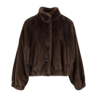 Max Mara Giaccone Anemone - Dames - Jassen - Bruin - Maat: L Zijde