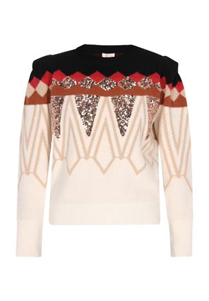 Izia Jumper Dames Rood Veelkleurig