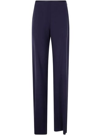 Emporio Armani satin-trim trousers - Blue