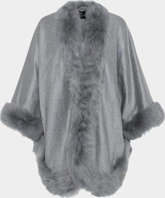 Gorski Shearling-Trim Cashmere Cape
