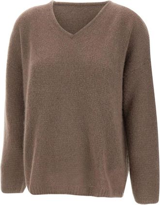 Hemisphere Trui met V-hals - Dames - Cashmere truien - Bruin - M - Kasjmier - Truien & Vesten