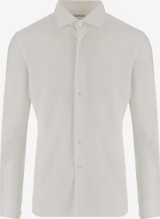 Alessandro Gherardi Mens Shirt Stretch Jersey White Nylon