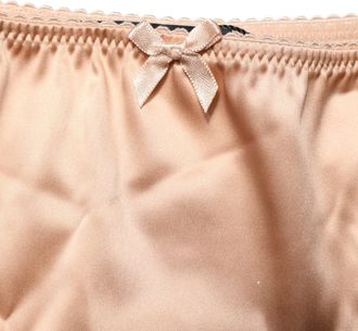 Dolce & Gabbana Womens Beige Silk Stretch Mid Waist Brief Panty Underwear Elastane Clothing
