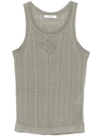 Dorothee Schumacher ribbed tank top - women - Polyamide/Linen/Flax/Linen/Flax - 1 - Green