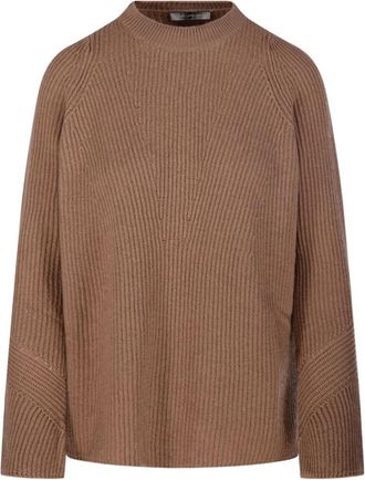 Max Mara Brown Ribbed Knit Sweater