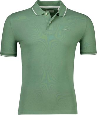GANT Tops, Heren, Groen, L, Groene poloshirt met korte mouwen