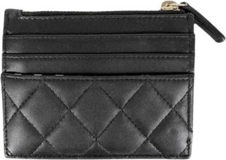 Chanel Pre-owned Business Card Case - Dames - Vintage Accessoires - Zwart - ONE Size - Leer - Vintage