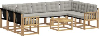 vidaXL Conjunto De Sof&aacute;s De Exterior 10 Uds. Blanco Y Gris Claro Vidaxl