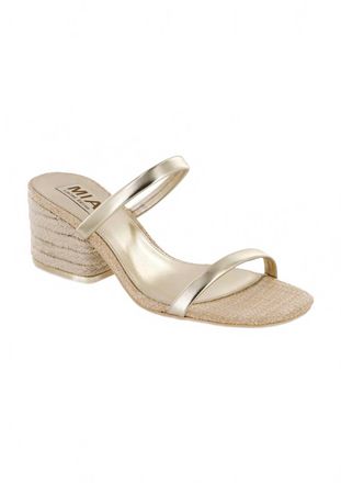 Mia Shoes Womens Isabeli Espadrille Slide Heel Sandal In Gold