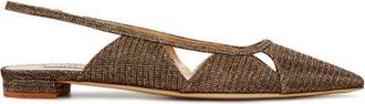 Arteana Savona Flat Ballerina Glitter in Camel at Nordstrom, Size 39.5