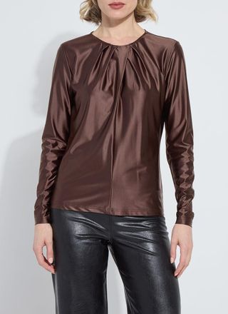Lyss&eacute; Fatima Cross Neck Draped Top