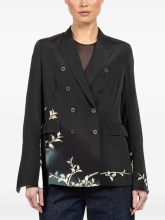 Ibrigu floral-print double-breasted jacket - Black
