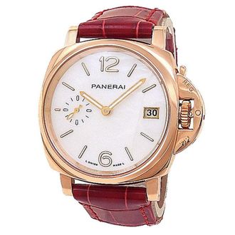 Officine Panerai Pre-owned Panerai Luminor Due Goldtech Madreperla White Mother of Pearl Dial Unisex Watch PAM01280