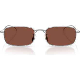 Oliver Peoples TK-14 53mm Rectangular Sunglasses in Silver /Burgundy at Nordstrom