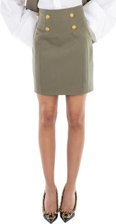 Balmain High-Waisted Virgin Wool Miniskirt, Brand Size 36 (US Size 4)