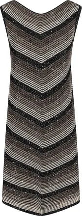 D.exterior Chevron Knit Midi Dress With Sublime Shimmer