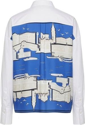 C&acirc;llas Milano Sirene Scarf back shirt in White/lagoon at Nordstrom, Size 12 It