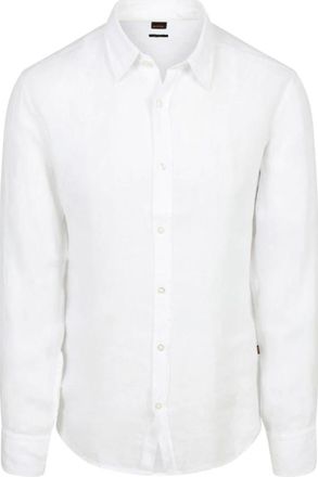 HUGO BOSS Heren, Overhemden, Wit, Maat: XS Linnen