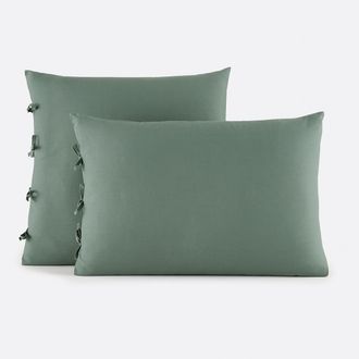 La Redoute Interieurs Effen kussensloop te strikken in katoen, Scenario