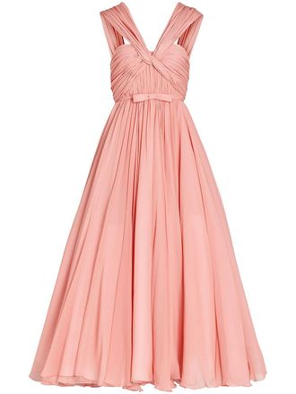 Giambattista Valli silk flared midi dress - women - Silk - 44 - Pink