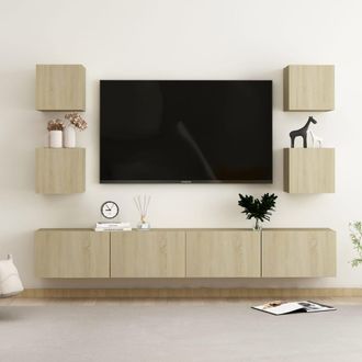 vidaXL Vidaxl - Juego De Muebles De Sal&oacute;n 6 Piezas Roble Sonoma