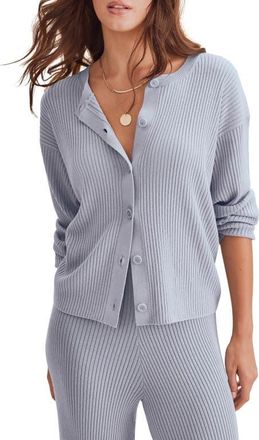 Splendid Georgie Rib Cardigan in Blue Mist at Nordstrom, Size X-Large