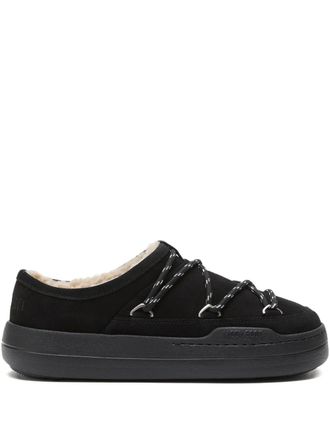 Moon Boot Park lammy slippers met kanten detail - Zwart