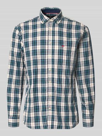 Fynch-Hatton Fynch-Hatton Slim Fit Freizeithemd mit Button-Down-Kragen in Bottle, Gr&ouml;&szlig;e XXXL