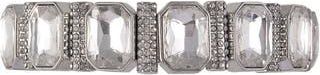 Shelli Segal Square Crystal Stretch Bracelet in Silver at Nordstrom Rack