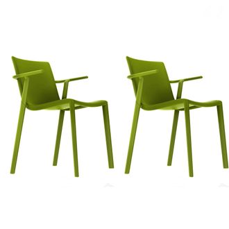 Resol Kat Set 2 Silla Con Brazos Interior, Exterior Verde Oliva