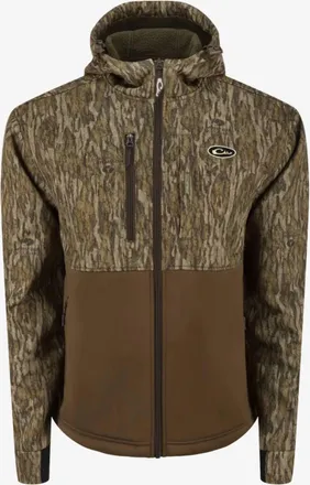 Drake Mens Hole Shot Hooded Windproof Eqwader Full Zip Jacket In Camo