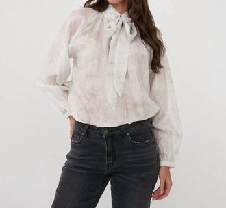Esqualo Billa Raglan Shawl Collar Blouse In Off White
