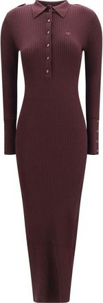 Courr&egrave;ges Bordeaux Viscose Casual Womens Dress