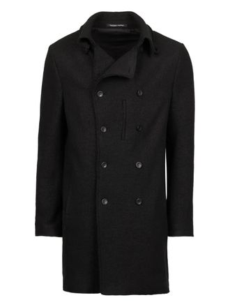 Hannes Roether double-breasted coat - Zwart
